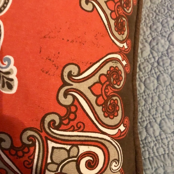 Orange Paisley Throw Pillow - Picture 3 of 3